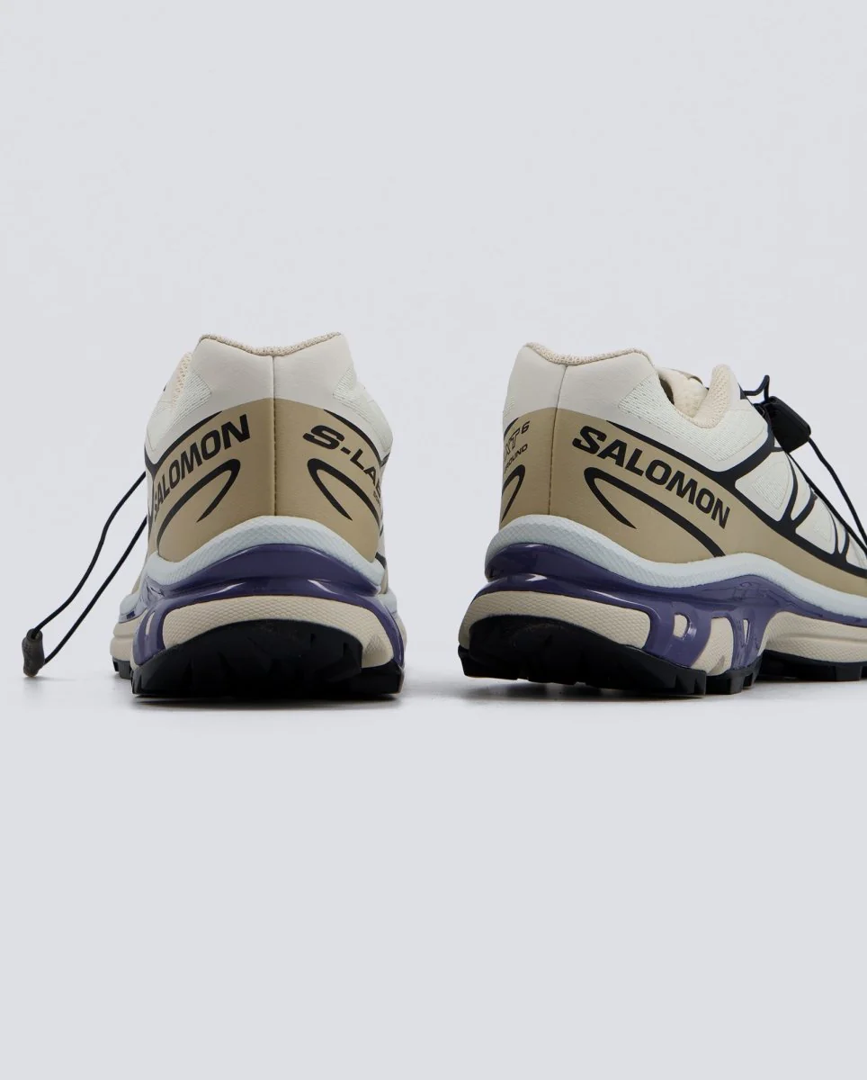 Salomon XT-6 Vanilla Ice Tan Beige Y Morado Mujer - Image 5