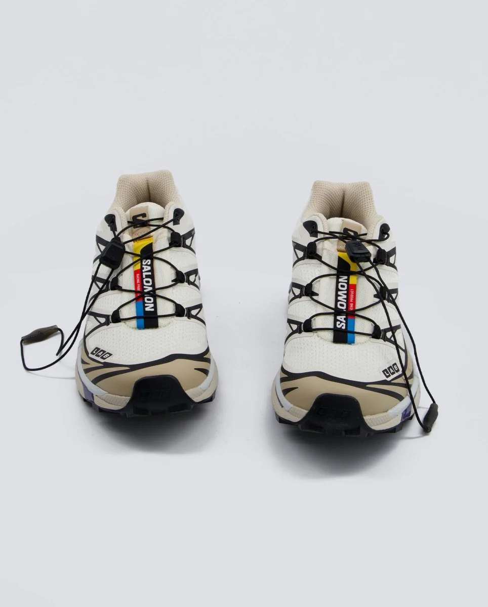 Salomon XT-6 Vanilla Ice Tan Beige Y Morado Mujer - Image 6