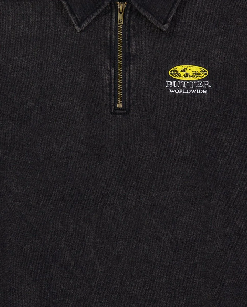 Sudadera Butter Goods 1-4 Zip Corp Negro Unisex - Image 3