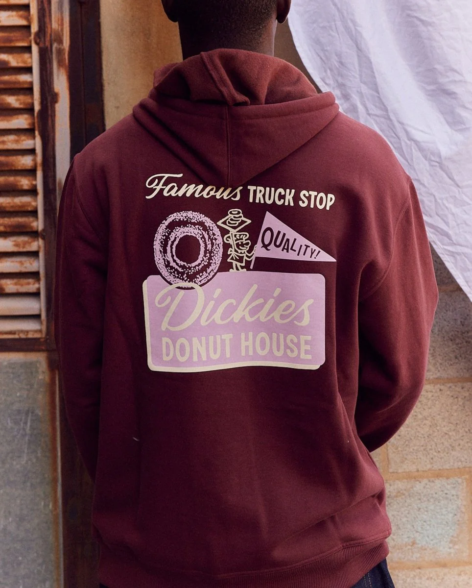 Sudadera Dickies Donut House Hoodie Andorra Granate Hombre - Image 2
