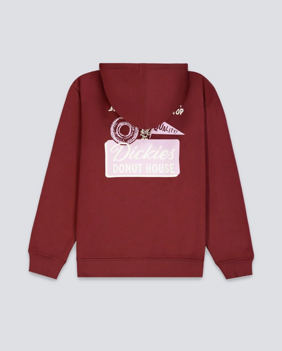 Sudadera Dickies Donut House Hoodie Andorra Granate Hombre - Image 4