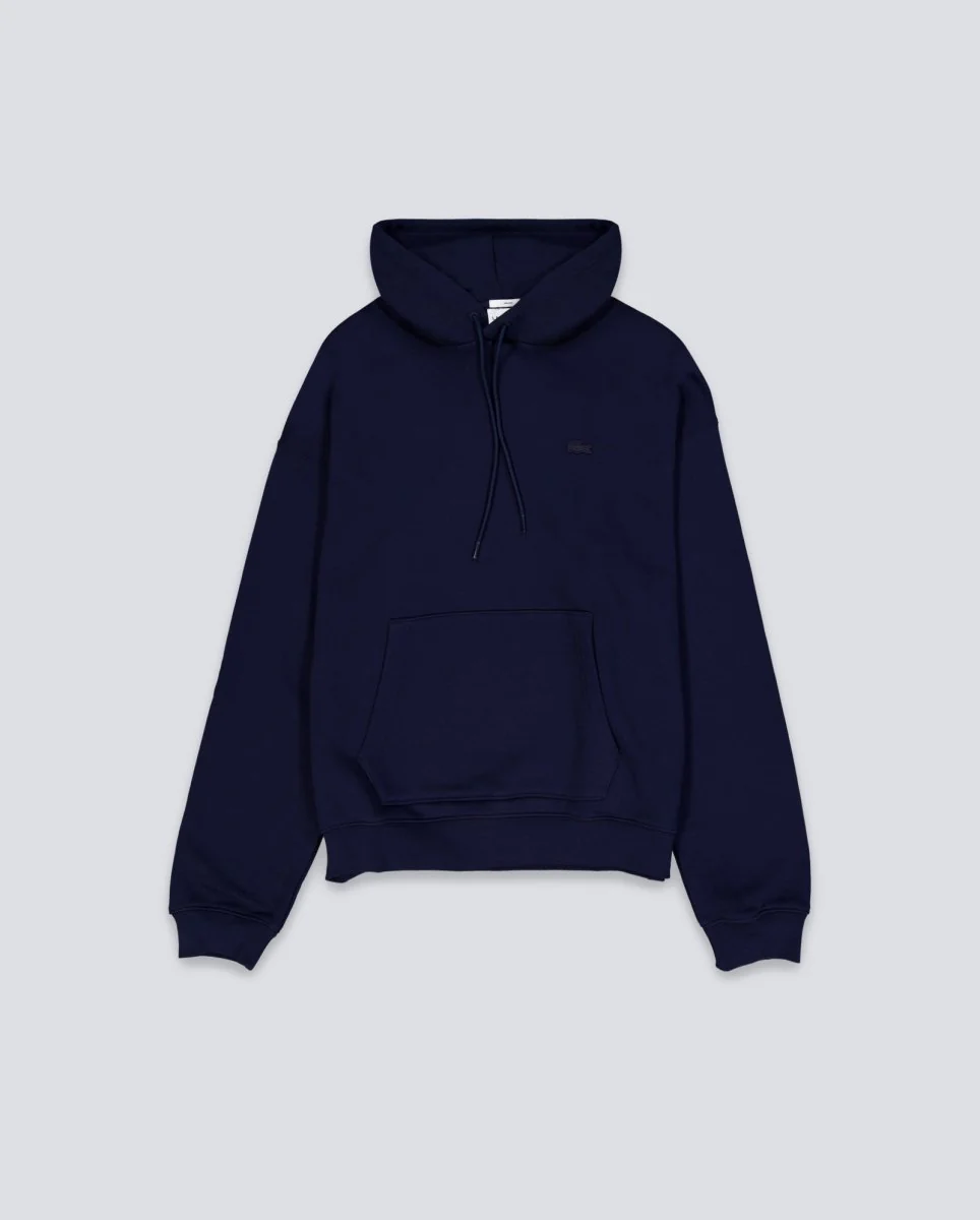 Sudadera Lacoste Con Capucha De Felpa Gruesa Azul Marino Unisex