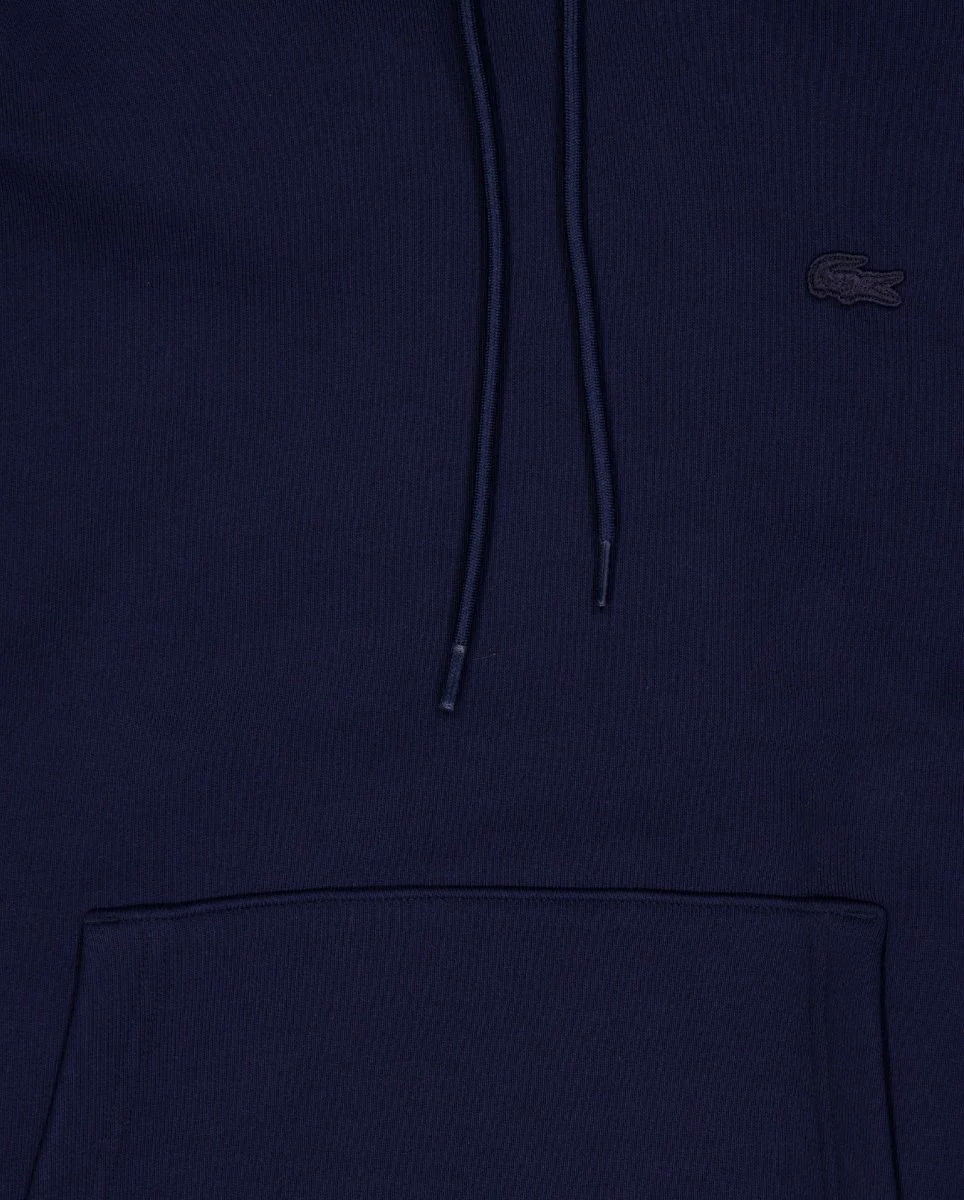 Sudadera Lacoste Con Capucha De Felpa Gruesa Azul Marino Unisex - Image 2