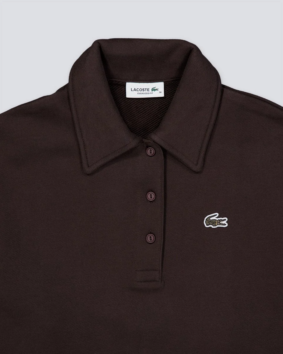 Sudadera Lacoste Con Cuello Polo Marrón - Image 3