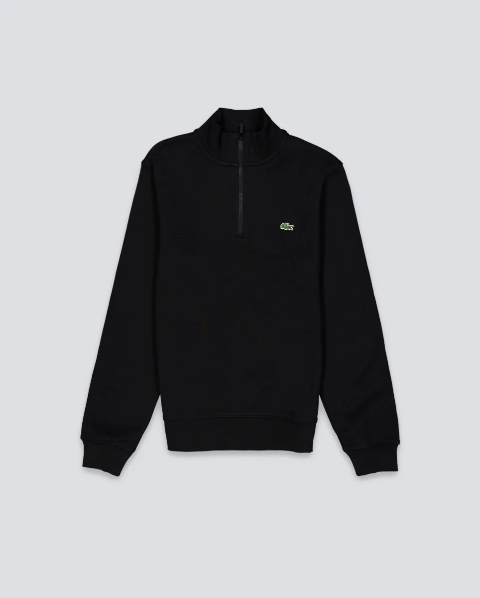Sudadera Lacoste Cuello Con Cremallera Negro Hombre