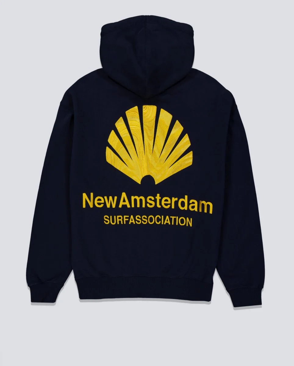 Sudadera New Amsterdam Surf Association Logo Hoodie Azul Unisex - Image 3