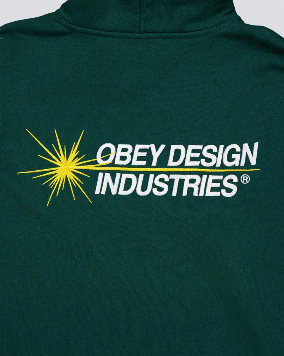 Sudadera Obey Industries Verde Unisex - Image 3