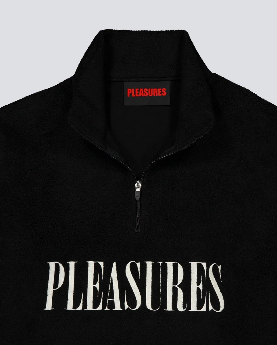Sudadera Pleasures Onyx Half Zip Polar Fleece Negro Unisex - Image 3