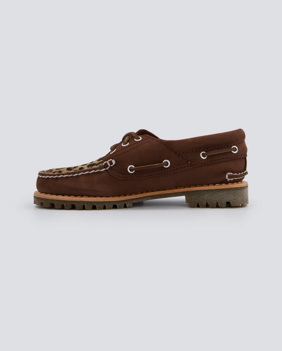 Timberland Boat Nubuck Leopardo Marrón Oscuro Mujer - Image 4