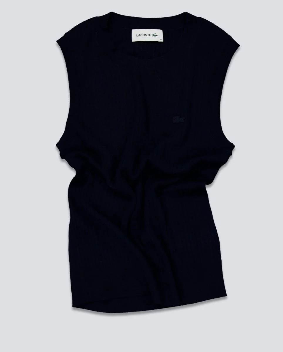 Top Punto Lacoste Azul Mujer - Image 2