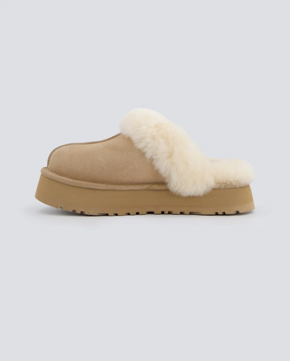 Ugg Plataforma Disquette Beige Mujer - Image 4