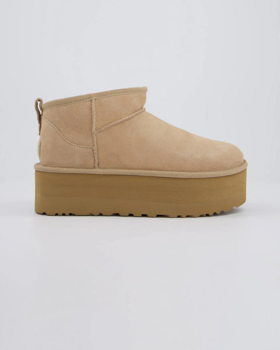 Ugg W Classic Ultra Mini Plat Beige Mujer