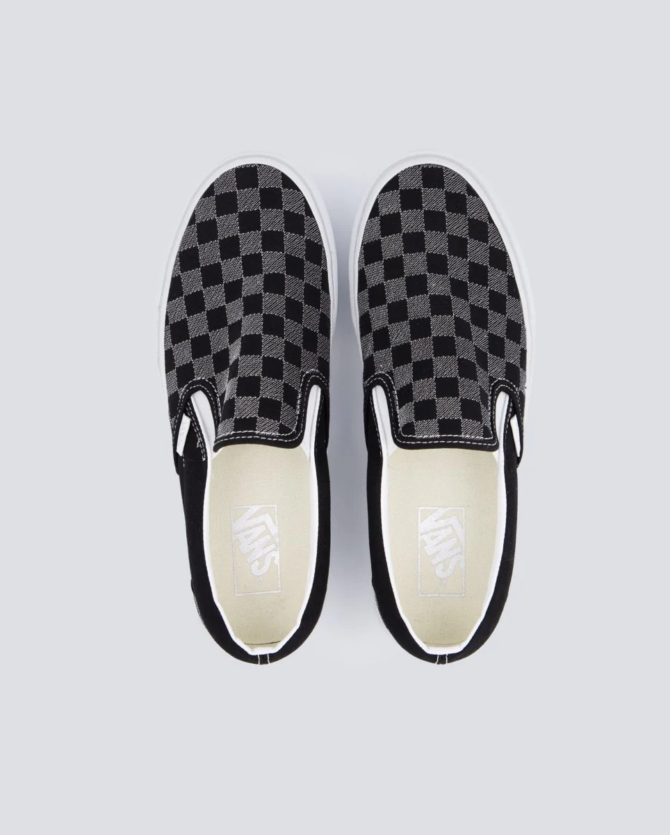 Vans Classic Slip-On Platform Metallic Gris Y Negro Mujer - Image 3