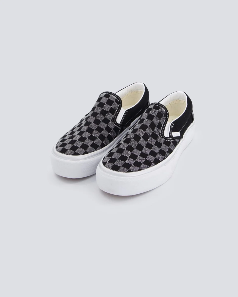 Vans Classic Slip-On Platform Metallic Gris Y Negro Mujer - Image 5