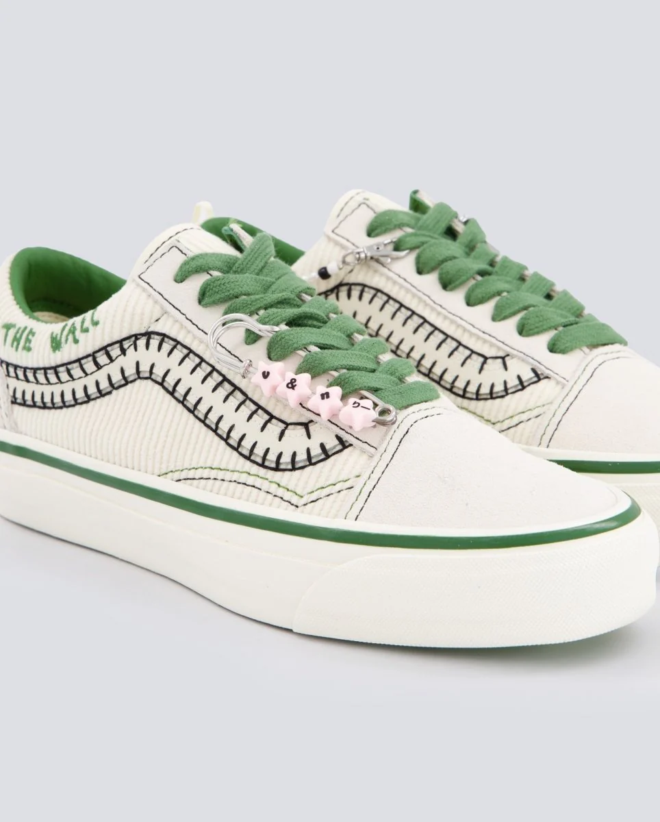 Vans Lx Old Skool Charms Cream Verde Y Beige Mujer - Image 2