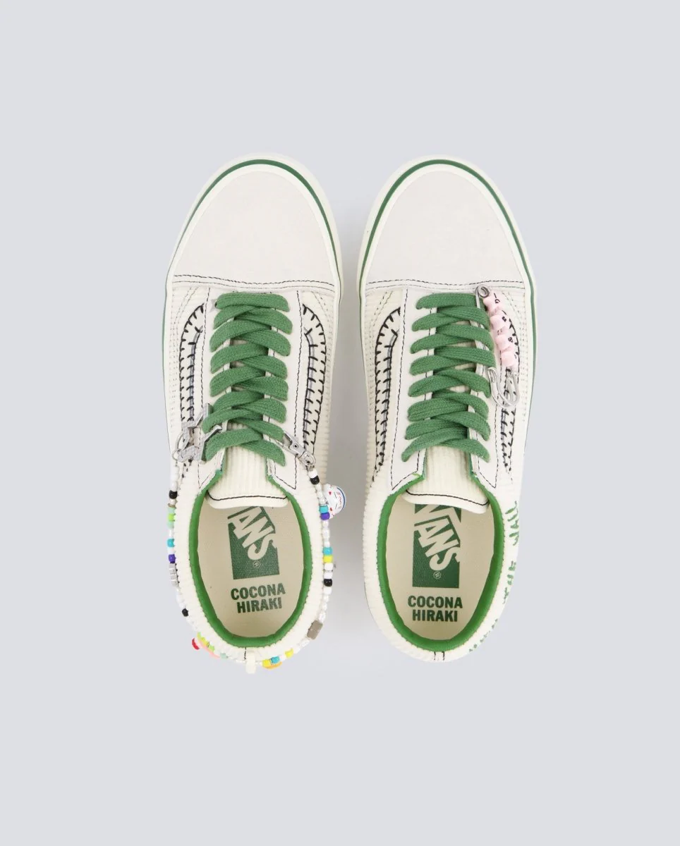 Vans Lx Old Skool Charms Cream Verde Y Beige Mujer - Image 3