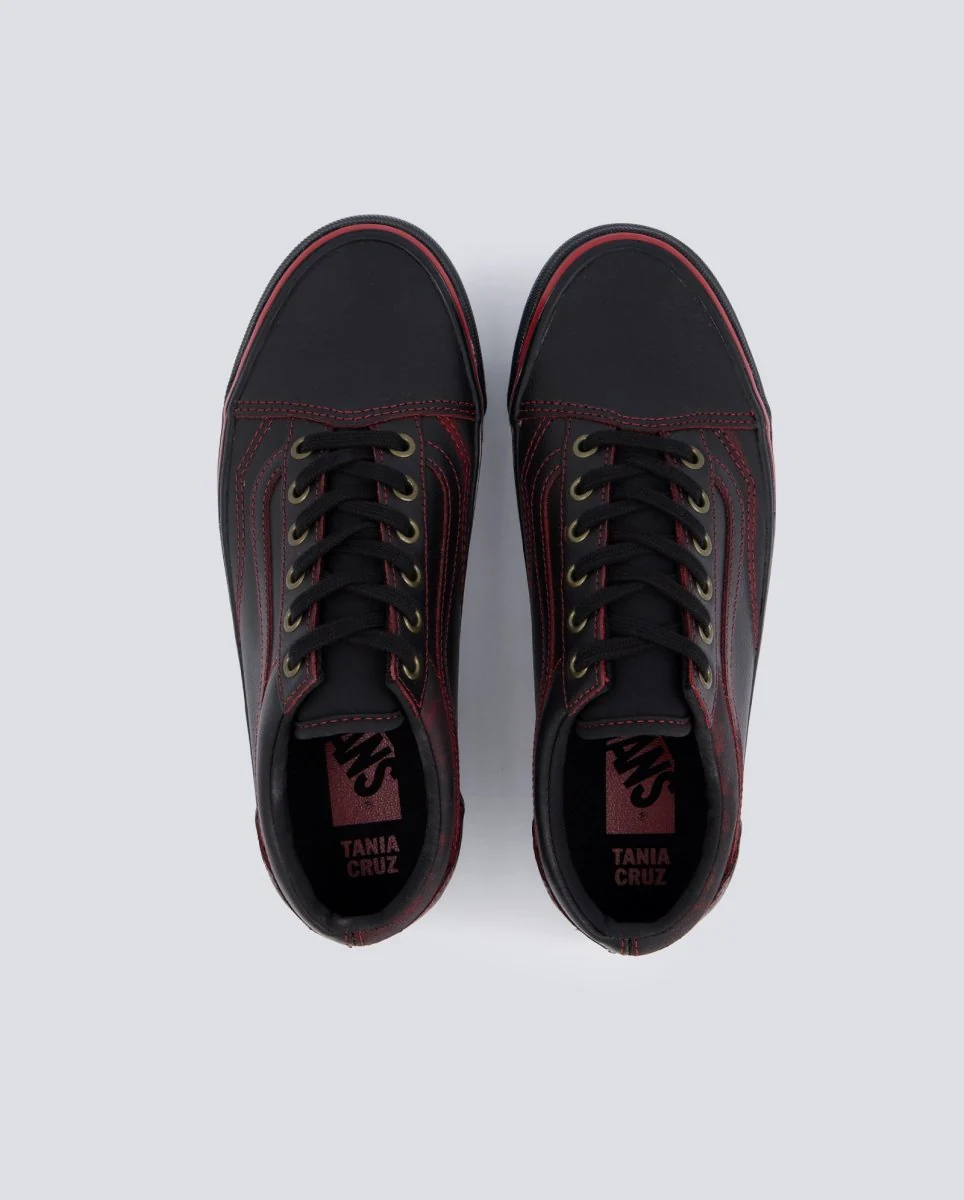 Vans Lx Old Skool Leather Negro Y Rojo Mujer - Image 3