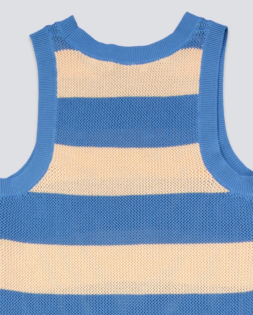 Vestido De Punto Lacoste Rayas Azul Y Beige Mujer - Image 5