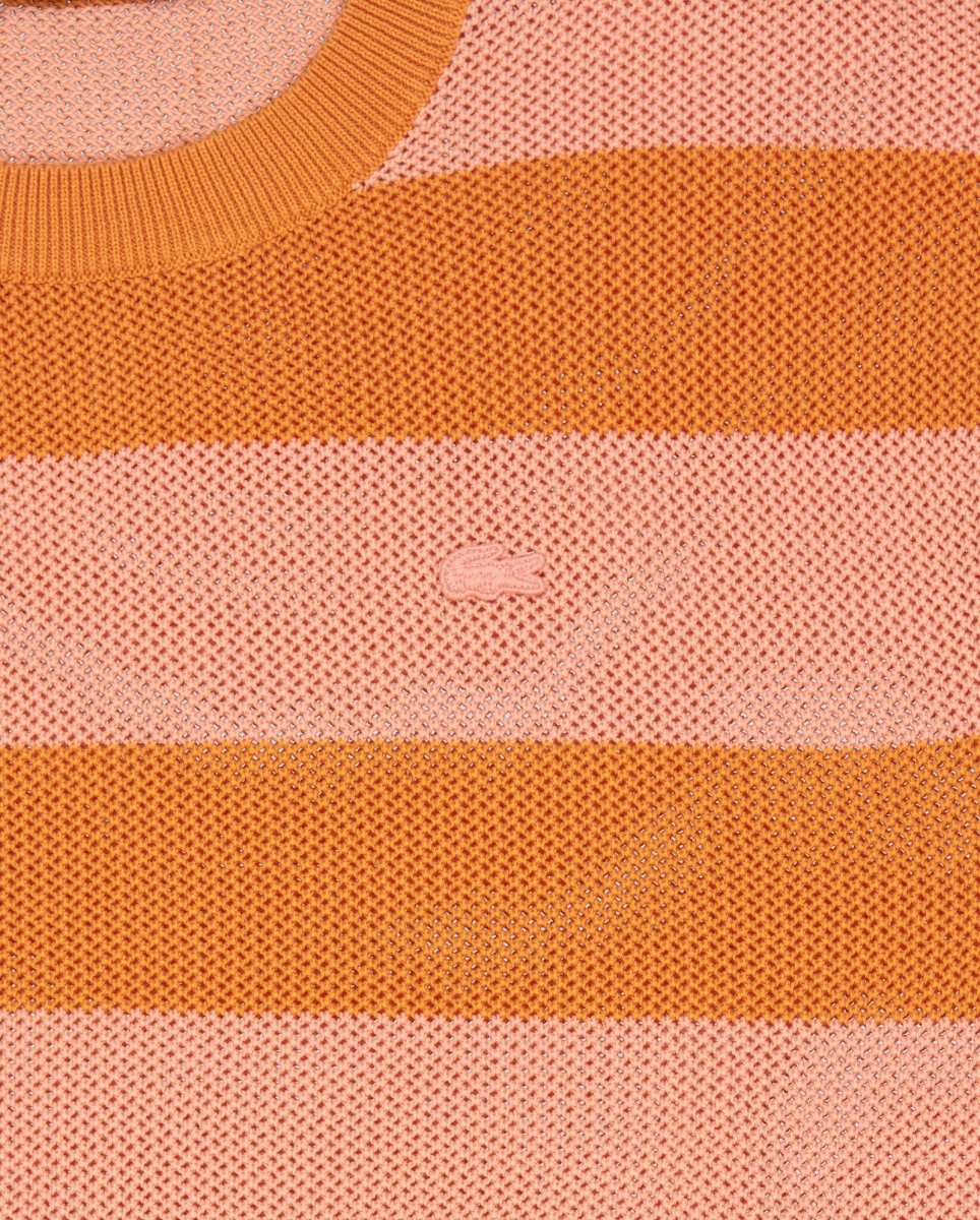 Vestido De Punto Lacoste Rayas Naranja Mujer - Image 6